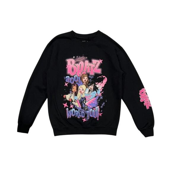 ★ Bratz (Y2K) World Tour 2001 Black Graphic Crewneck Sweatshirt ★ - Picture 1 of 7